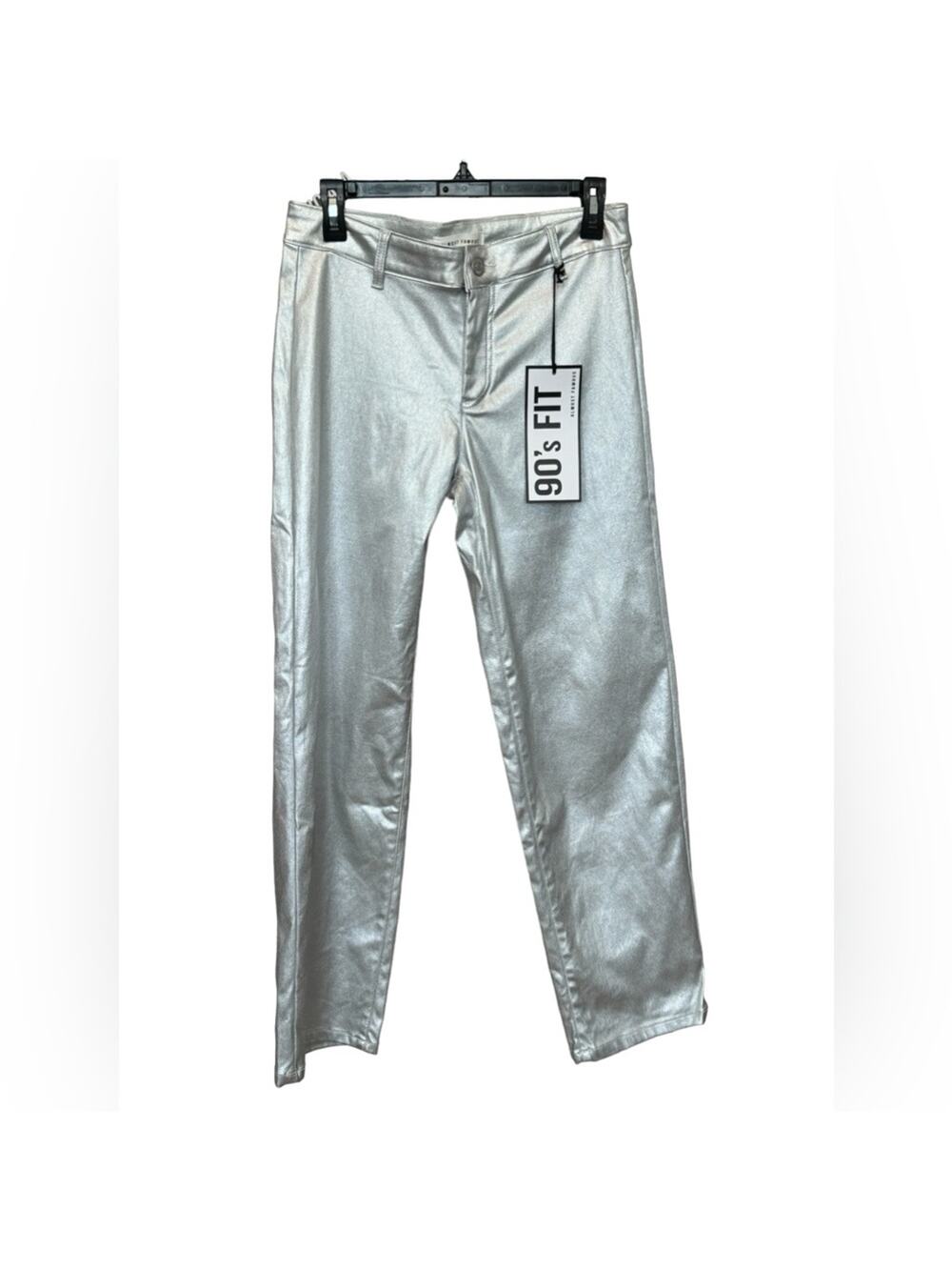 New ~ ALMOST FAMOUS ~ 90s Fit Silver Metallic Dad Jeans Size 3 Small